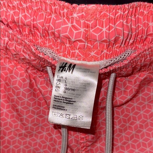 H&M Pink Swim Trunks Relaxed Fit Elastic Waist - Picture 3 of 6